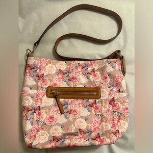 Rosetti Butterfly Midge, Crossbody Bag. Pink Roses & Butterflies.